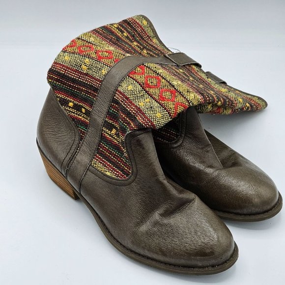 Steve Madden Shoes - STEVE Madden P. BROOKS Brown Aztec Southwestern Boots Size 7.5